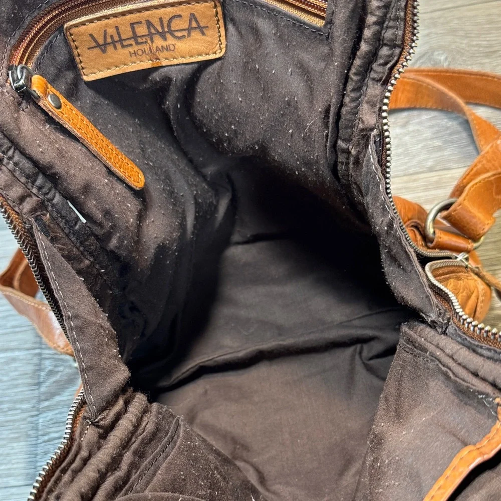 Vilenca Holland Brown Leather Backpack - Picture 9 of 11